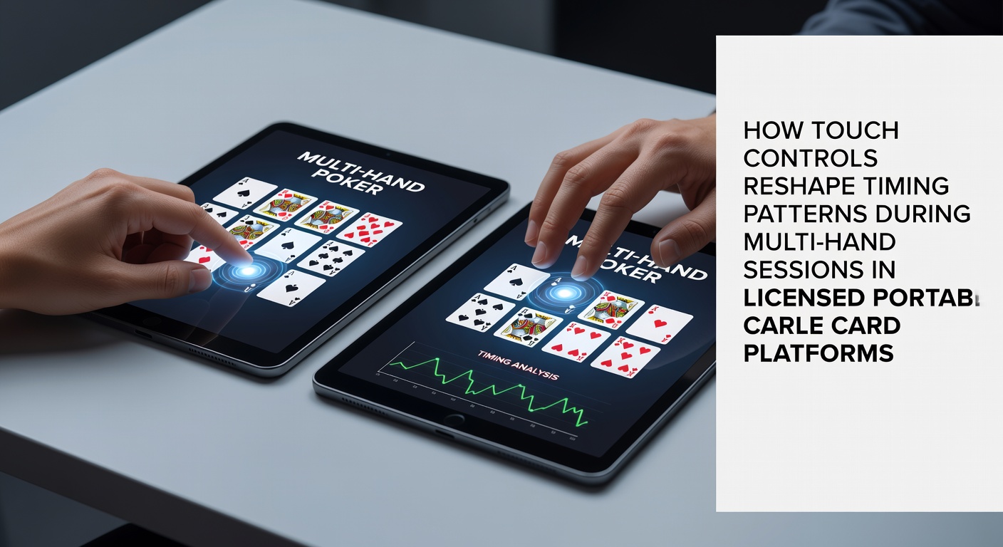 Mobile device displaying multi-hand blackjack interface with touch controls active during a session