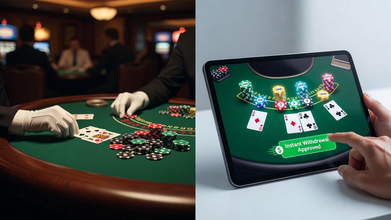 Blackjack players engaging with mobile apps featuring instant withdrawal options in regulated gaming environments