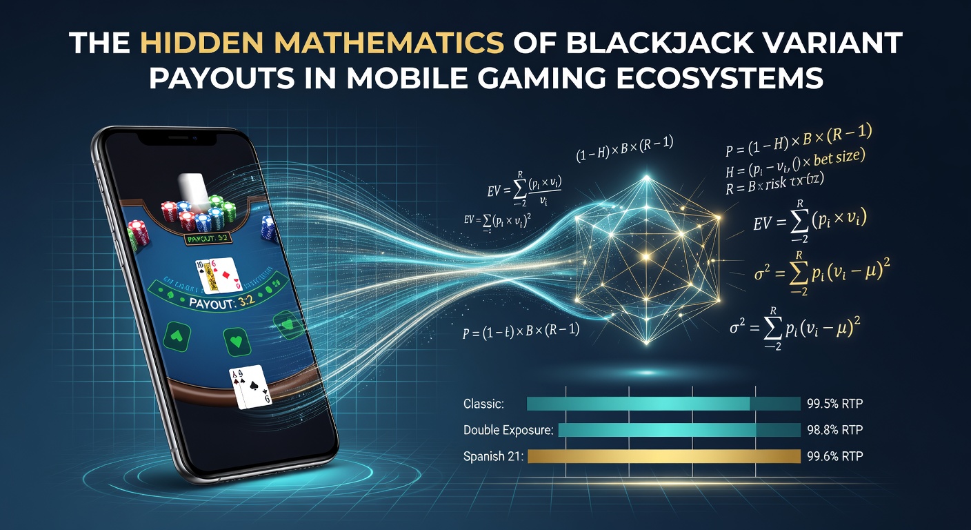 Illustration of blackjack payout formulas and probability models used in mobile gaming platforms